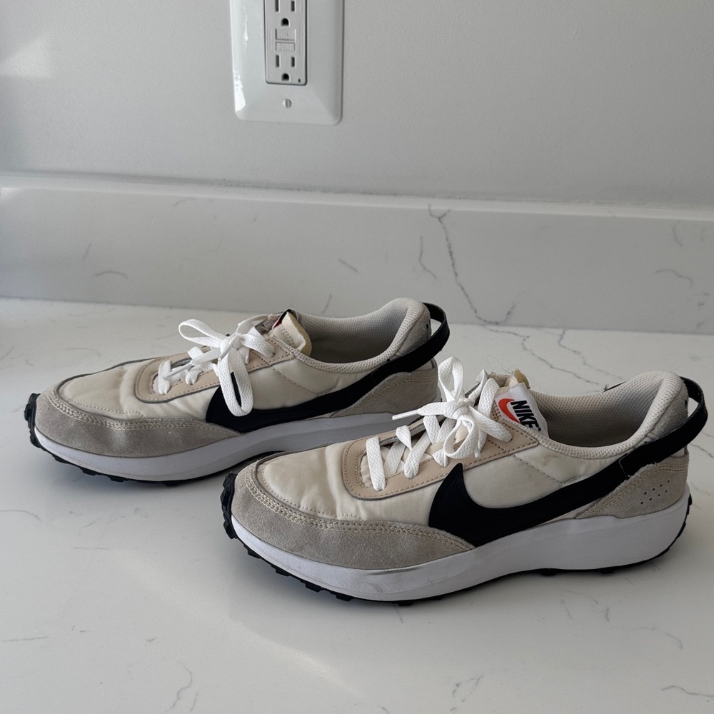 Nike Cream and Black Athletic Shoes
